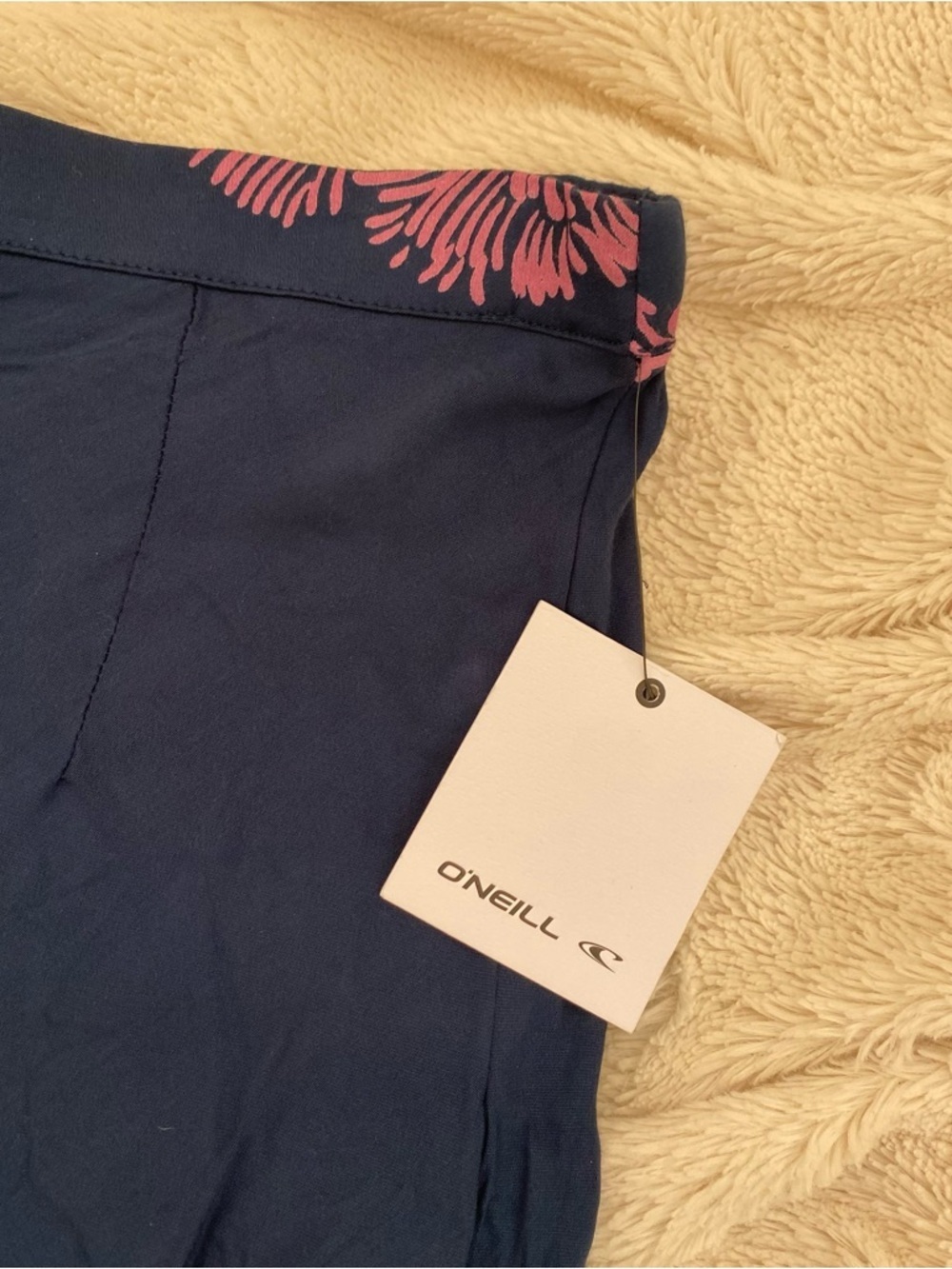 NWT O'Neill floral ruffle midi skirt navy/pink Sz M - Picture 7 of 8